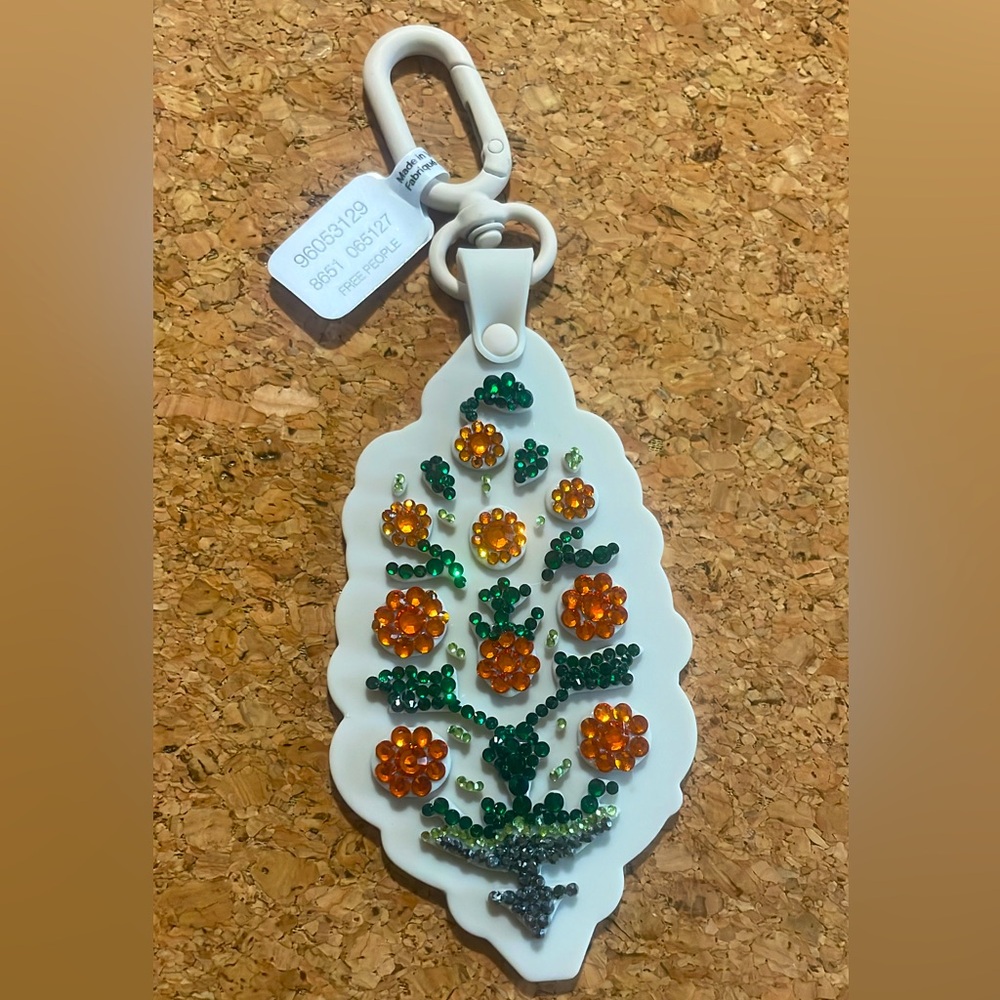Free People Movement custom rhinestone big buti keychain